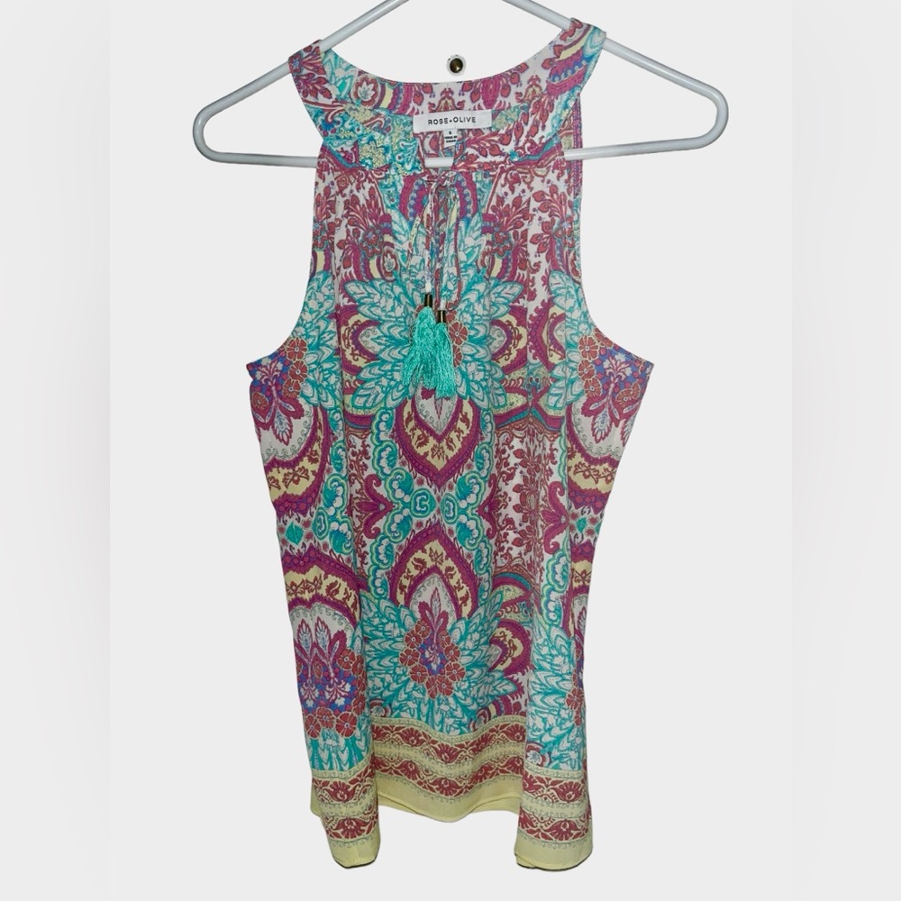 Rose & Olive Tank Blouse Size S